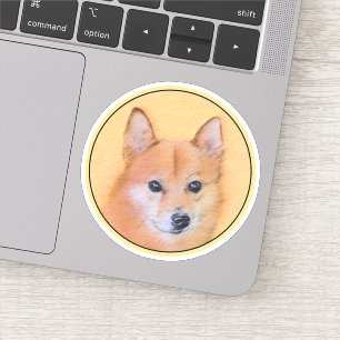 Fins Spitz-schilderij - Cute Original Dog Art Sticker