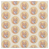Fins Spitz-schilderij - Cute Original Dog Art Stof (Close Up)