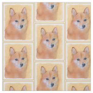 Fins Spitz-schilderij - Cute Original Dog Art Stof