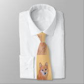 Fins Spitz-schilderij - Cute Original Dog Art Stropdas (Gebonden)