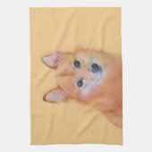 Fins Spitz-schilderij - Cute Original Dog Art Theedoek (Verticaal)