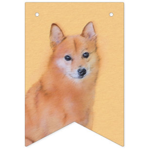 Fins Spitz-schilderij - Cute Original Dog Art Vlaggetjes