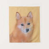 Fins Spitz-schilderij - Cute Original Dog Art Wandkleed (Voorkant)