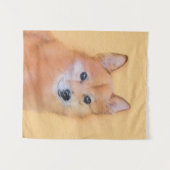 Fins Spitz-schilderij - Cute Original Dog Art Wandkleed (Voorkant (horizontaal))