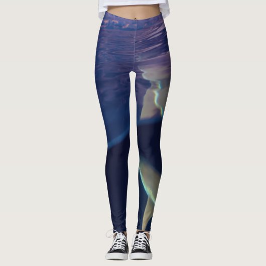 Fins Sunset Shark gedrukt Leggings (Voorkant)