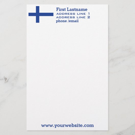 Fins Vlag, aangepast briefpapier (Voorkant)