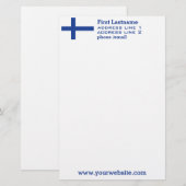 Fins Vlag, aangepast briefpapier (Voorkant / Achterkant)
