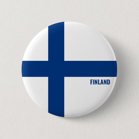 Fins Vlag Charmante Patriottische Button (Voorkant)