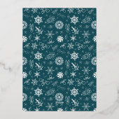 Fins Vrolijk Kerstfeest, Hyvää joulua, Elegant Folie Feestdagenkaart (Achterkant)