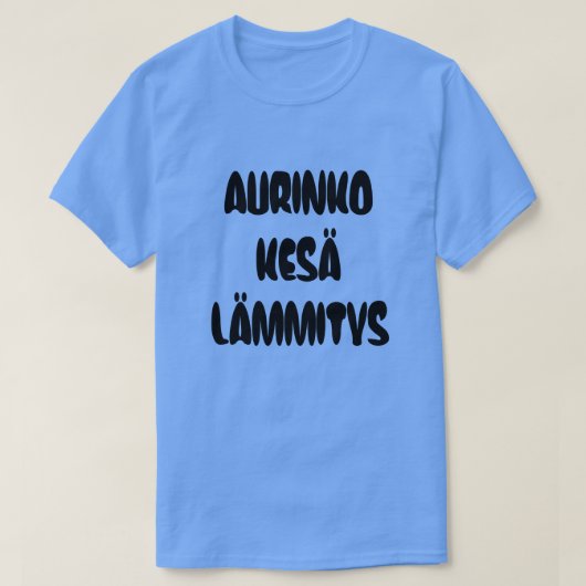 Fins Word voor zonnezomerwarmte T-shirt (Design voorkant)