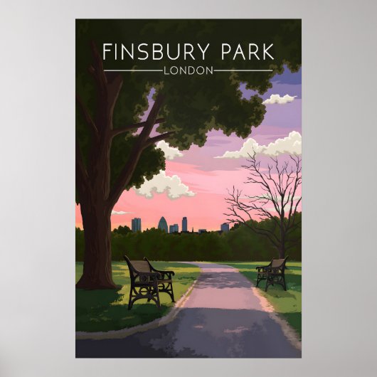 Finsbury Park Londen Reisposter Poster (Voorkant)