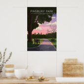 Finsbury Park Londen Reisposter Poster (Keuken)