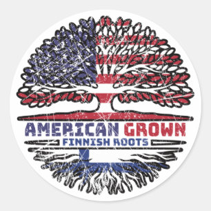 Finse Amerikaanse Amerikaanse Amerikaanse Amerikaa Ronde Sticker