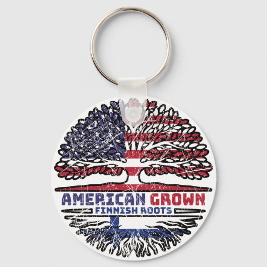 Finse Amerikaanse Amerikaanse Amerikaanse Amerikaa Sleutelhanger (Voorkant)