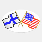 Finse Amerikaanse vlaggen Ovale Sticker (Voorkant)