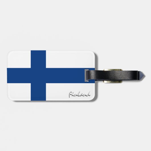 Finse Bagagelabel, patriottische Finse vlag Bagagelabel (Achterkant horizontaal)