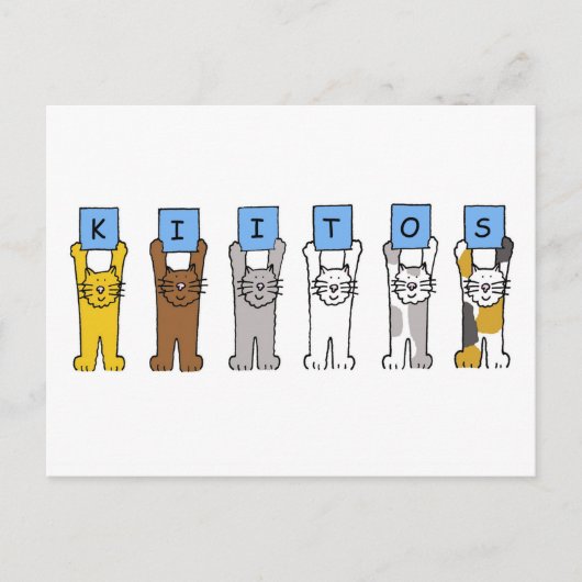 Finse Bedankt Kiitos Cartoon Katten Briefkaart (Voorkant)