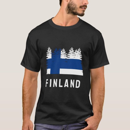 Finse Bos Vlag Finland T-shirt (Voorkant)