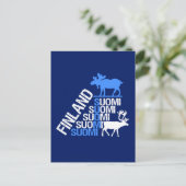 Finse briefkaart voor ontlasting en rendieren - pa (Staand voorkant)