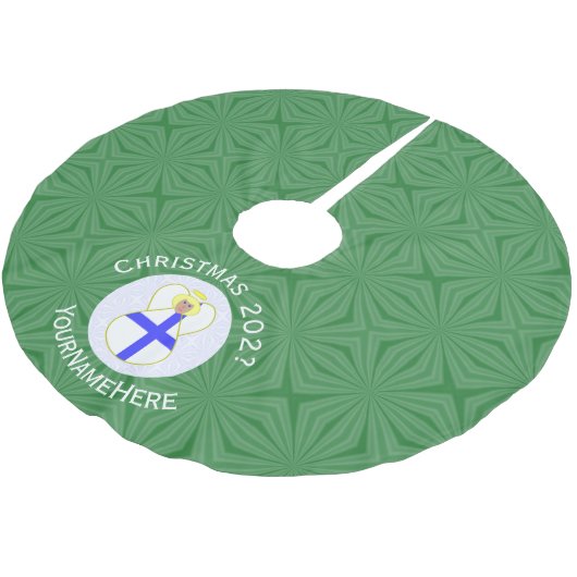 Finse engel kerstvlag gepersonaliseerd kerstboom rok (Gekanteld)