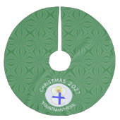 Finse engel kerstvlag gepersonaliseerd kerstboom rok (Voorkant)