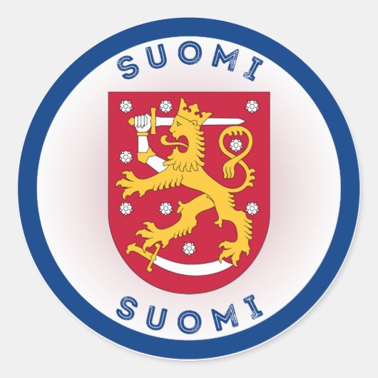 Finse Erfgoed Embleem Ronde Sticker (Voorkant)