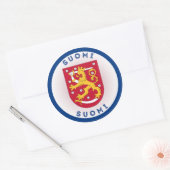 Finse Erfgoed Embleem Ronde Sticker (Envelop)