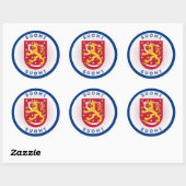 Finse Erfgoed Embleem Ronde Sticker (Vel)