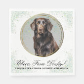 Finse Flat-Coated Retriever bruiloft foto servet (Voorkant)