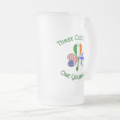 Finse Ierse Amerikaanse vlaggen Shamrock - geperso Matglas Bierpul (Voorkant rechts)