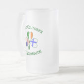 Finse Ierse Amerikaanse vlaggen Shamrock - geperso Matglas Bierpul (Voorkant links)