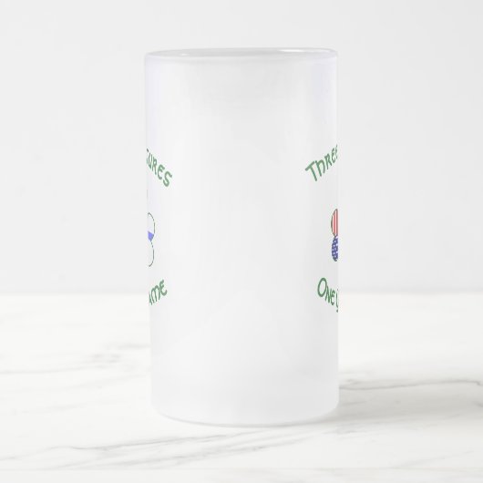 Finse Ierse Amerikaanse vlaggen Shamrock - geperso Matglas Bierpul (Center)