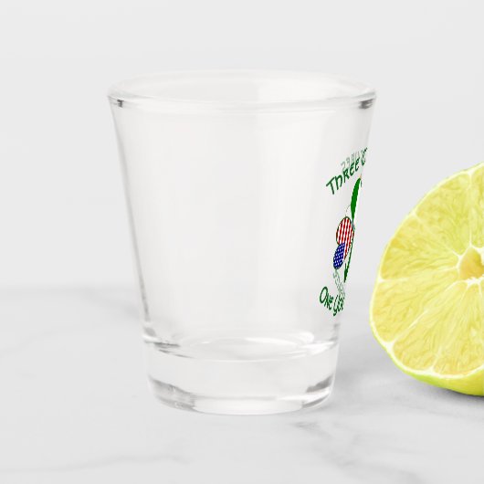 Finse Ierse Amerikaanse vlaggen Shamrock - geperso Shot Glas (Links)