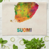 Finse kaart voor de Waterverf (Suomi) Theedoek (Gevouwen)