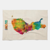 Finse kaart voor de Waterverf (Suomi) Theedoek (Horizontaal)