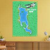 Finse kaart voor het meer canvas afdruk (Insitu (Woonkamer))