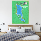 Finse kaart voor het meer canvas afdruk (Insitu (Slaapkamer))