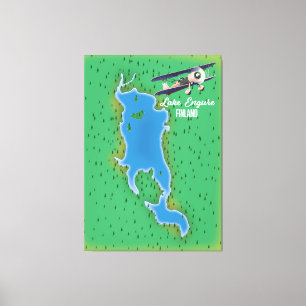 Finse kaart voor het meer canvas afdruk