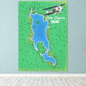 Finse kaart voor het meer canvas afdruk (Insitu (Houten vloer))