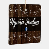 Finse kerst met fijne kerst, Hyvää joulua Rustic S Keramisch Ornament (Rechts)