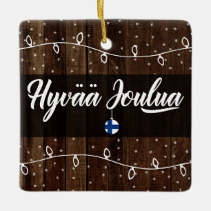 Finse kerst met fijne kerst, Hyvää joulua Rustic S Keramisch Ornament