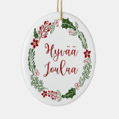 Finse kerstavond, Hyvää joulua Keramisch Ornament (Rechts)