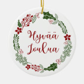 Finse kerstavond, Hyvää joulua Keramisch Ornament (Voorkant)
