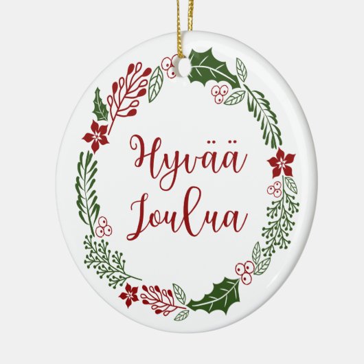 Finse kerstavond, Hyvää joulua Keramisch Ornament (Links)