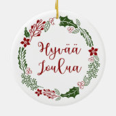 Finse kerstavond, Hyvää joulua Keramisch Ornament (Achterkant)