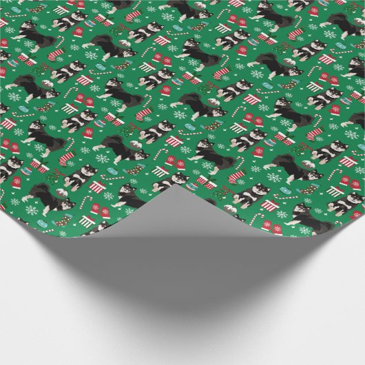 Finse kersthond Lapphund Cadeaupapier (Hoek)