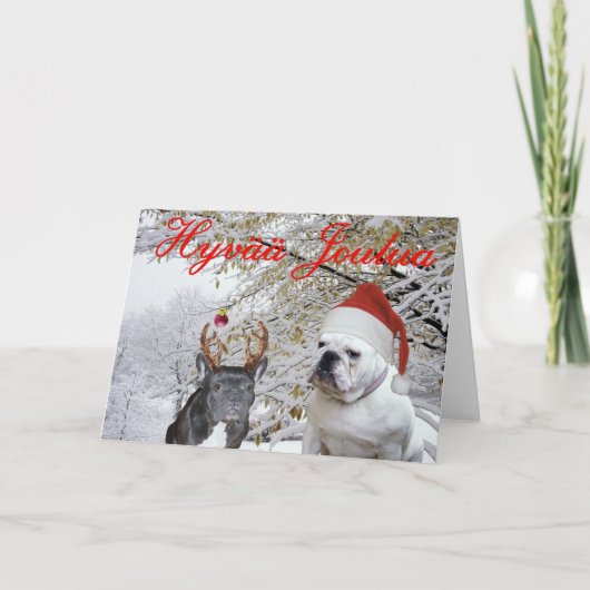 Finse Kerstmis 2 van de Buldog Feestdagen Kaart (Voorkant)