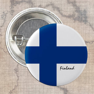Finse knoop, patriottische Finse vlag mode Ronde Button 3,2 Cm