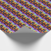 Finse langhond Halloween heks en pompoen Cadeaupapier (Hoek)