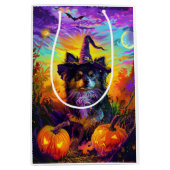 Finse langhond Halloween heks en pompoen Medium Cadeauzakje (Voorkant)